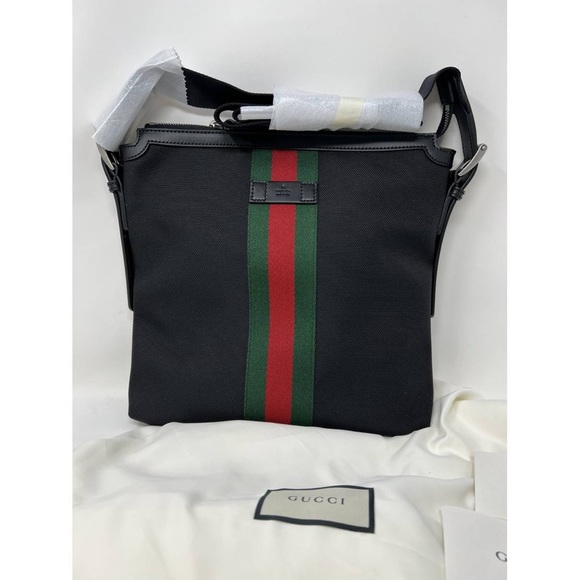 New GUCCI messenger bag Techno Canvas Web Flat Messenger Medium size crossbo… - Picture 4 of 9